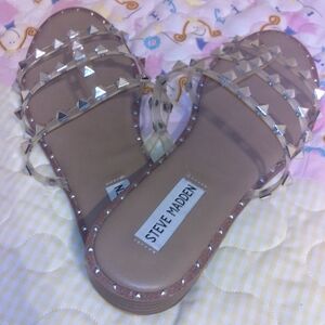 Steve Madden Women's Clear Studded Sandals